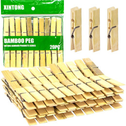 Прищіпки бамбукові, малі, 6 см (20шт); X2-240