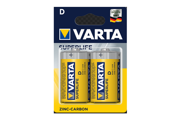 Батарейка VARTA SUPERLIFE D BLI 2шт./блістер ZINC-CARBON (бочка)