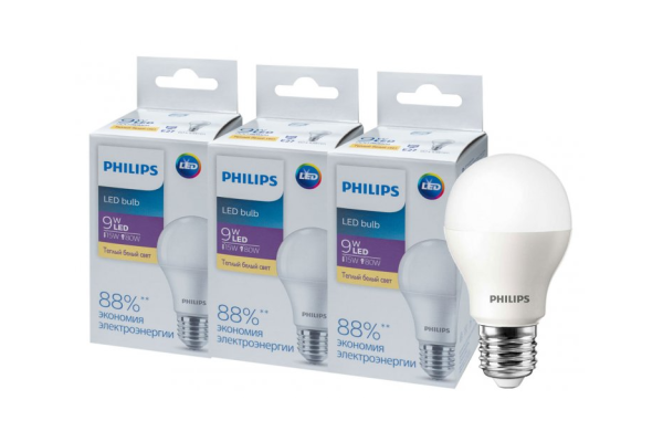 Лампа світлодіодна Philips Ecohome LED Bulb 9W E27 3000K 1PF/20RCA