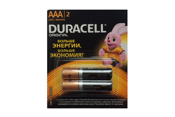 Батарейка DURACELL R-3 (ААА) міні-пальчик 2 шт./бл 12шт./уп 120шт./ящ