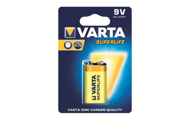 Батарейка VARTA SUPERLIFE 6F22 крона (БЛІСТЕР) ZINC-CARBON 10шт./уп ш.к. 4008496556427