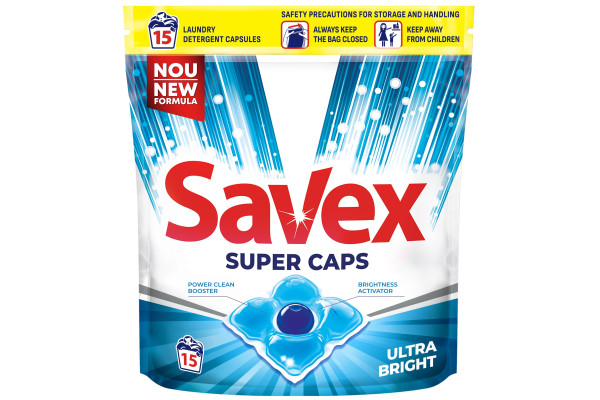 Гель в капсулах "SAVEX Super Caps Ultra Bright" 15 шт. для білого