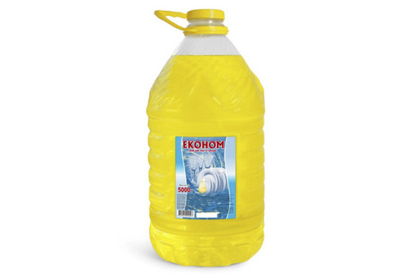 5л. Для миття посуду "Економ" Жовтий, пляшка (придатний для будівельних сумішей)