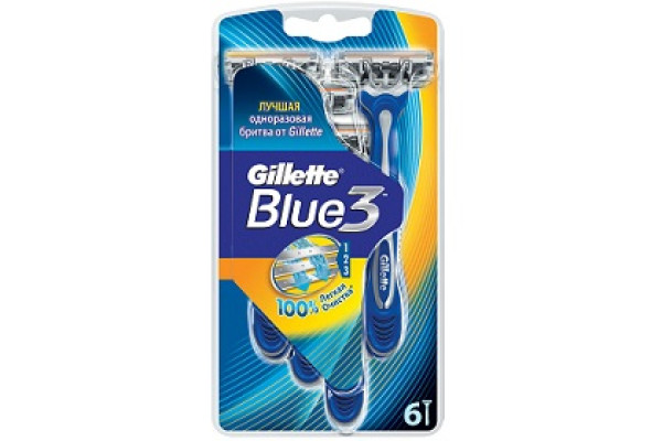 -20% Станок Gillette 3 леза BLUE 3 6+2шт.в уп.
