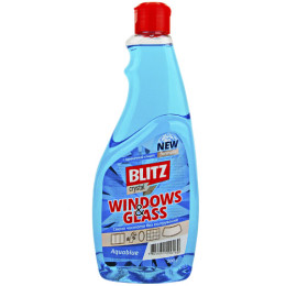 Рідина для миття скла "BLITZ Crystal" Aquablue 0,5л ПЕТ пляшка запаска