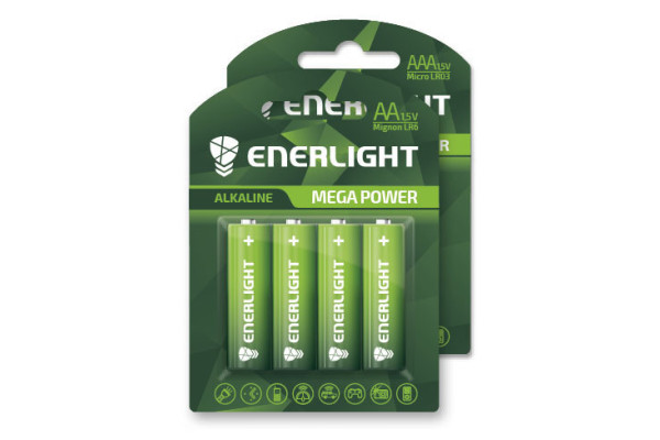 Батарейка ENERLIGHT MEGA POWER (AA ПАЛЬЧИК) АЛКАЛАЙН (БЛІСТЕР) 4 шт./бл 48 шт./уп 4823093501867
