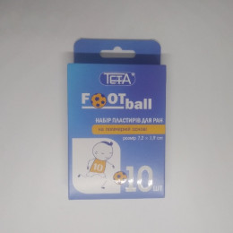 Набір пластирів для ран Teta® Football на полімерній основі, розмір 7,2х1,9 см, 10 шт/пак