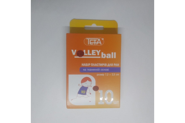 Набір пластирів для ран Teta® Volleyball на тканинній основі 7,2x2,5 см,  10 шт/пак