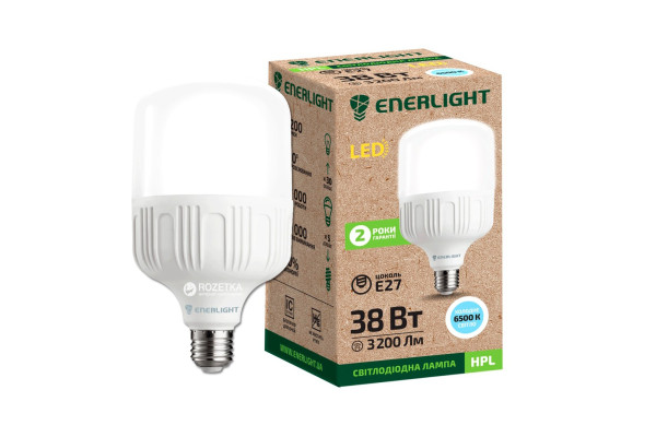 Лампа світлодіодна ENERLIGHT HPL 38Вт 6500K E27 ш.к. 4823093502925, 10шт/уп