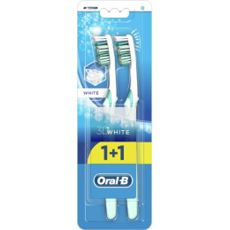 Зубна щітка 22761 ORAL_B 3D White відбілювання. 40 середня 1+1шт безкоштовно