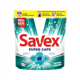 Гель в капсулах "SAVEX Super Caps 2in1 Extra Fresh" 12шт. універсал