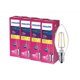 Свічка Лампа світлодіодна Philips Filament LED Classic 4-40 Вт B35 E14 830 CL NDAPR
