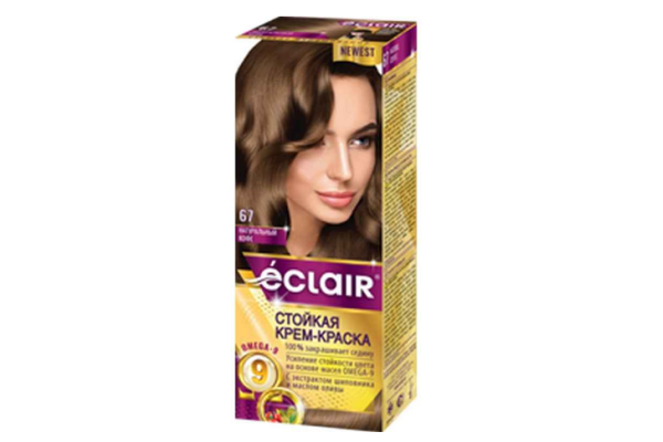 Стійка крем-фарба для волосся "ECLAIR" OMEGA-9  67 Натуральна кава