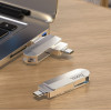USB флеш-накопичувач Hoco UD10 USB3.0 Type C/Type A 32GB (Сталевий)